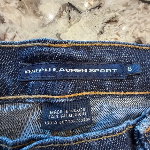 Ralph Lauren Women's Vintage Classic Denim Shorts with signature Gold Stitching - Picture 3 of 5